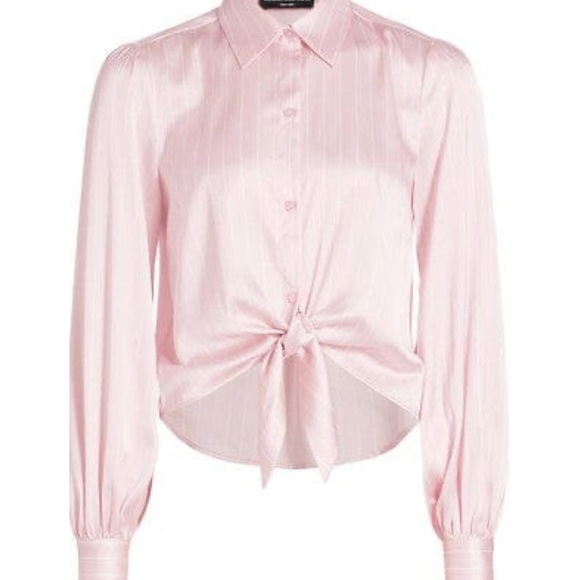 Generation Love Emory Pinstripe Tie-Front Blouse- Ballet Slipper - Picture 2 of 5